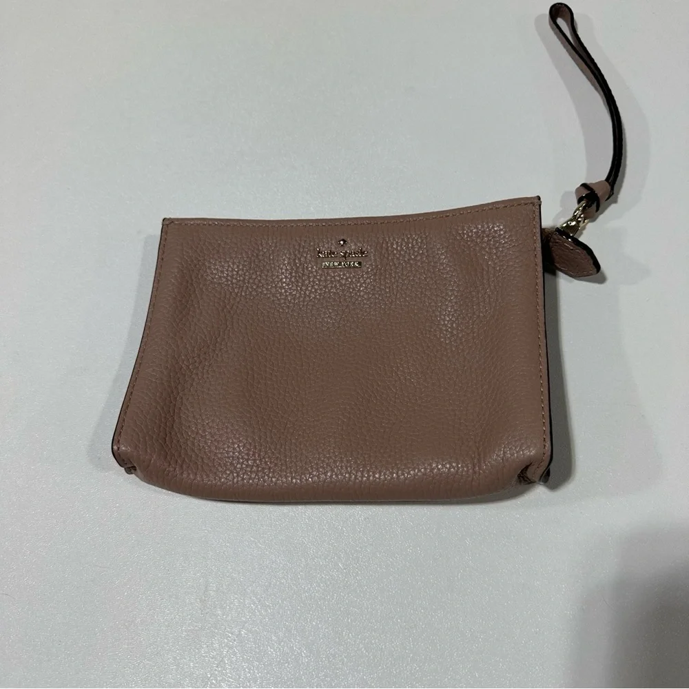 Kate Spade Mauve Pink Jackson Street Marlow Cow Leather Wristlet Double Pocket